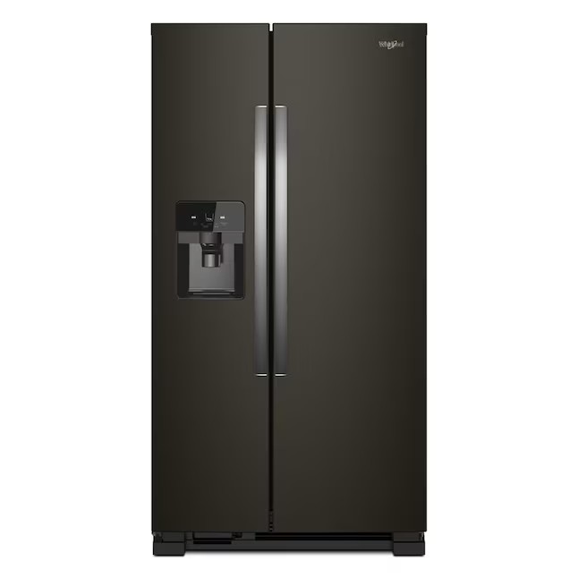 Whirlpool 21,4 kuutiojalan Side-by-Side-jääkaappi jääpalakoneella (sormenjälkiä hylkivä ruostumaton teräs)