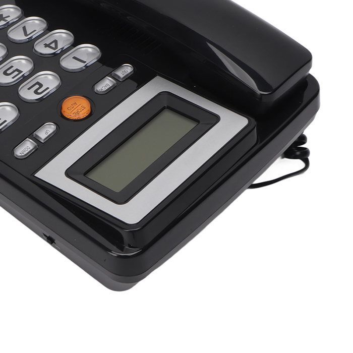 Large button landline phone with hands-free capability, bright LCD screen, ideal for seniors.