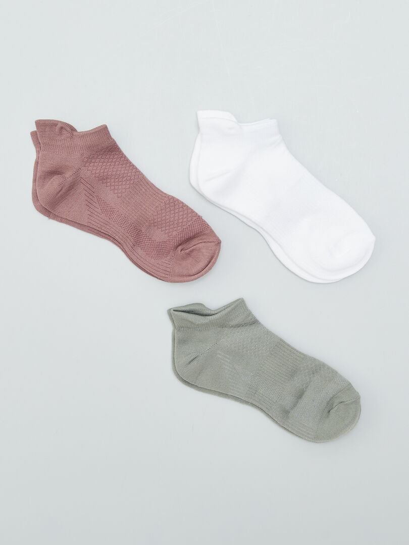 Set van 3 paar korte sokken - ROZE