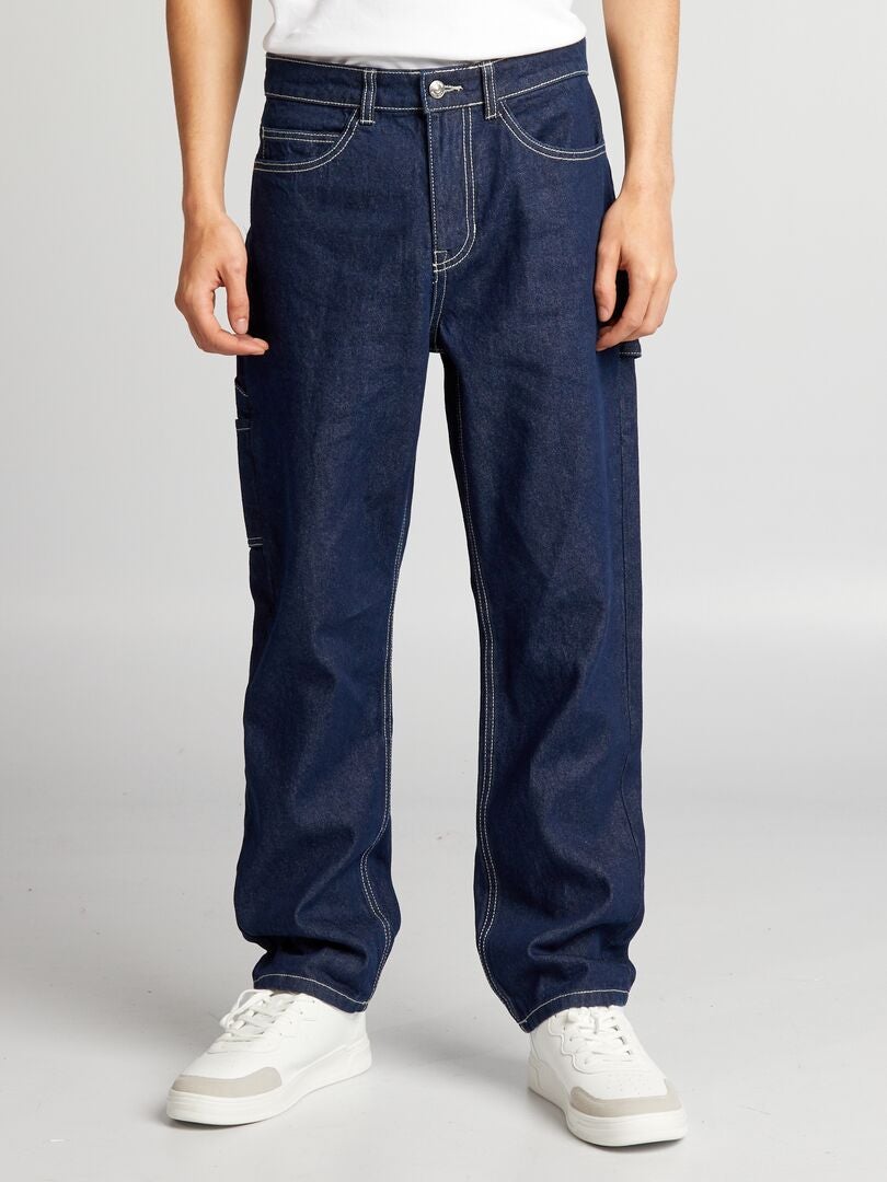 Spijkerbroek in timmermansstijl - BLAUW