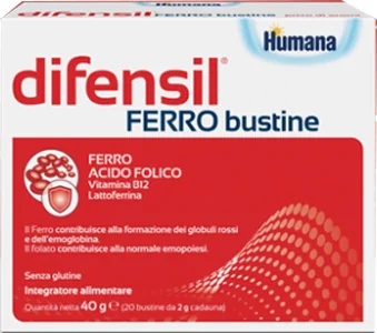 DIFENSIL Suplemento alimentar contendo ferro Difensil 20 sachês com ácido fólico e vitamina B12