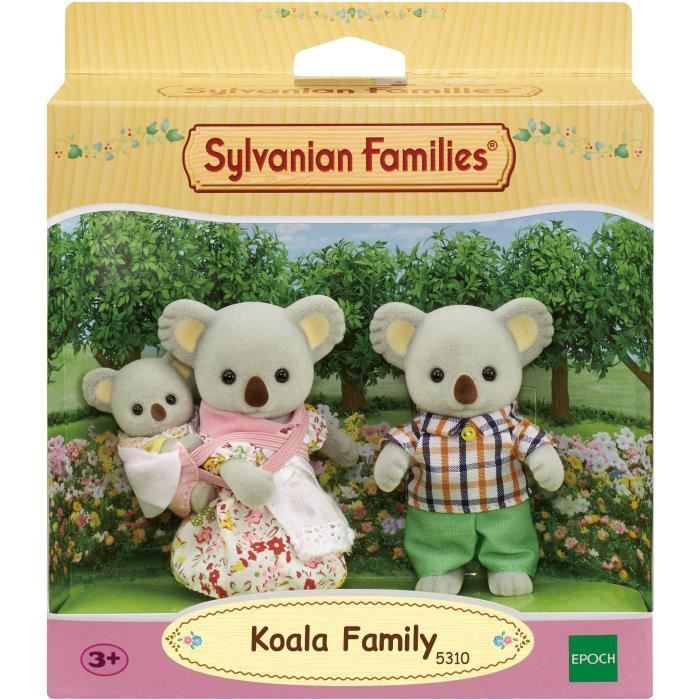 Sylvanian Families Koala Family - 5310 - Articulated and Dressed - Grey