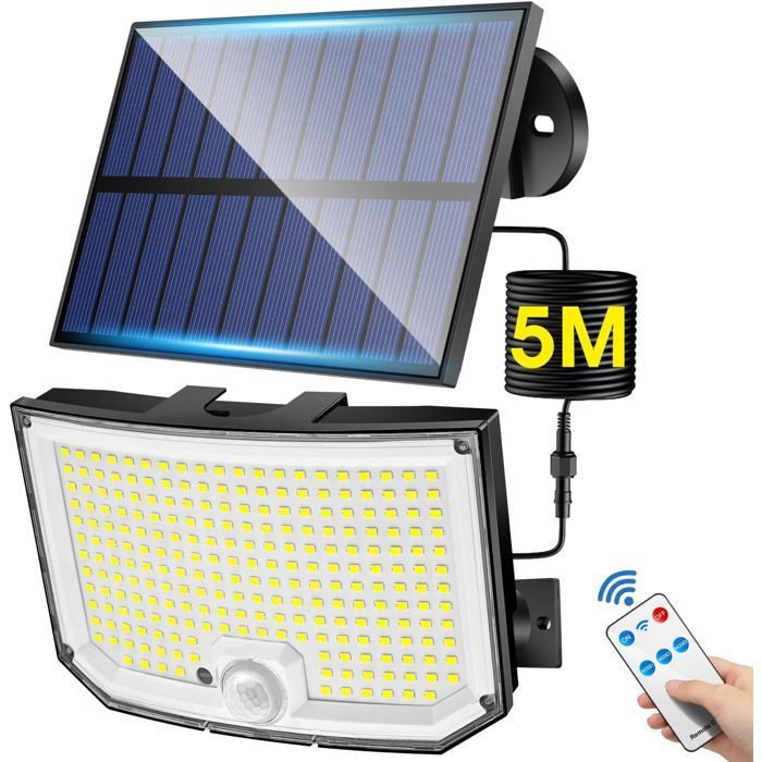 Lampe Solaire Exterieur, 238LED 2000LM Lumiere Solaire Exterieur Detecteur de Mouvement Eclairage Exterieur Solaire, 3 Modes