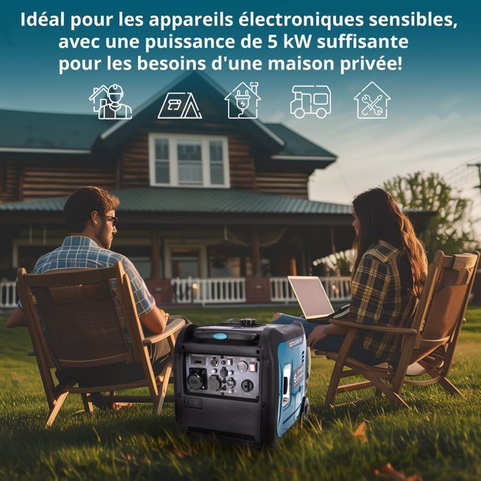 KS 5500iES ATSR invertergenerator, maximaal/nominaal vermogen: 5500W/5000W, koperen wikkeling, 2 USB-poorten, ATS-uitgang