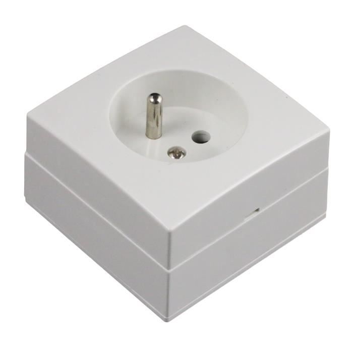 Enchufe Bel'Vue de superficie ZENITECH 2P+E de 16 A - Blanco