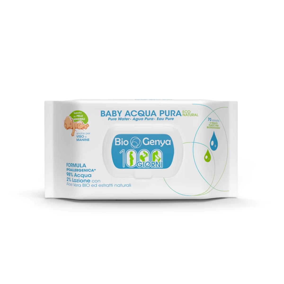 BIOGENYA Biogenya Eco Natural Baby Millegiorni Water 70 doekjes Babyreinigingsdoekjes