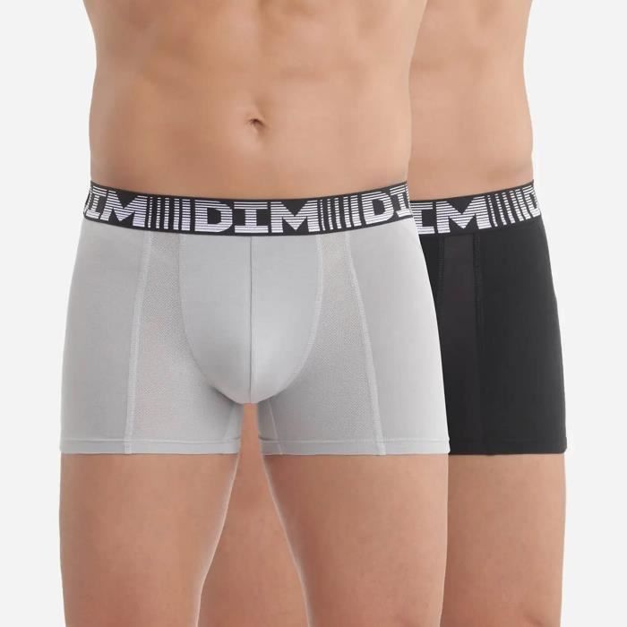 Calzoncillos bóxer de algodón 3D Flex Air para hombre - DIM - Paquete de 2 - Malla abierta ultratranspirable