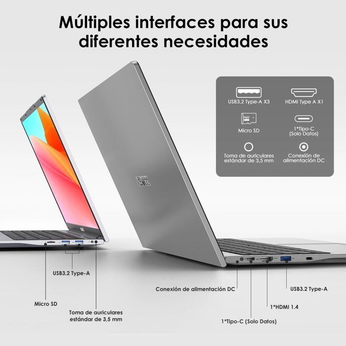 17,3 inch laptop - ACEMAGIC - 16 GB DDR4 RAM, 512 GB SSD - AMD Ryzen 3 4300U (tot 3,7 GHz), 3 USB 3.2-poorten, Bluetooth 5.0, HDMI, Windows 11
