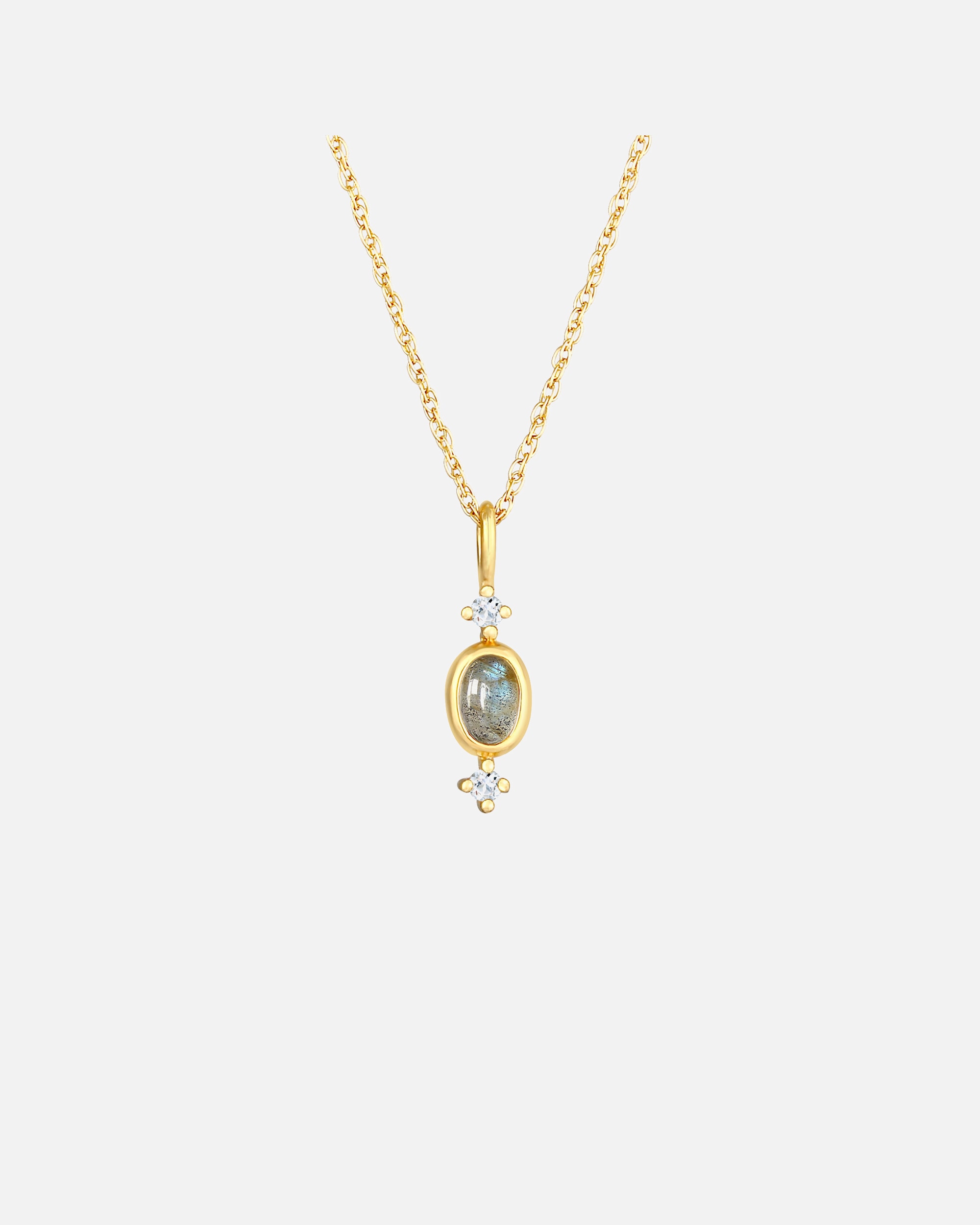Elli PREMIUM Pendentif torsadé pour dames avec topaze de Labradorite en 925/1000 argent massif et plaqué or
