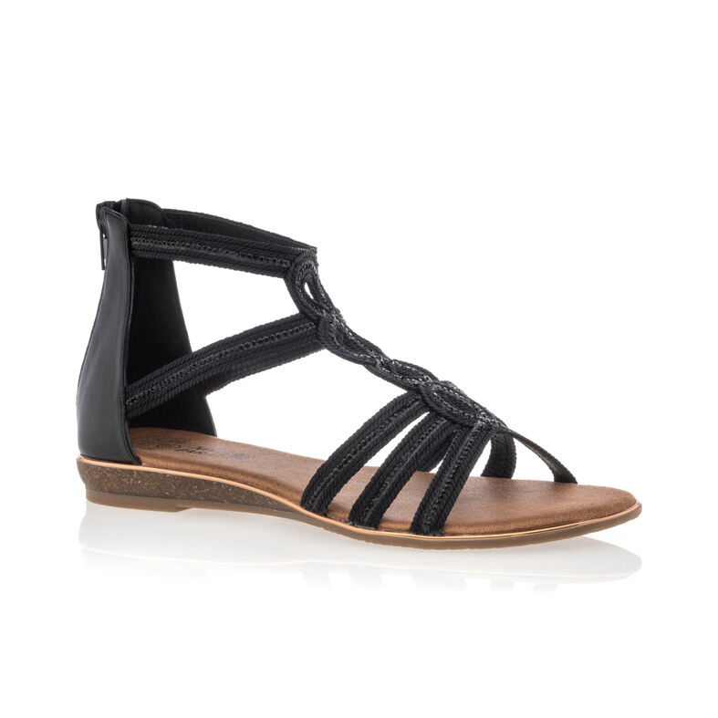 Svarte sandaler / sko med åpen tå til dame