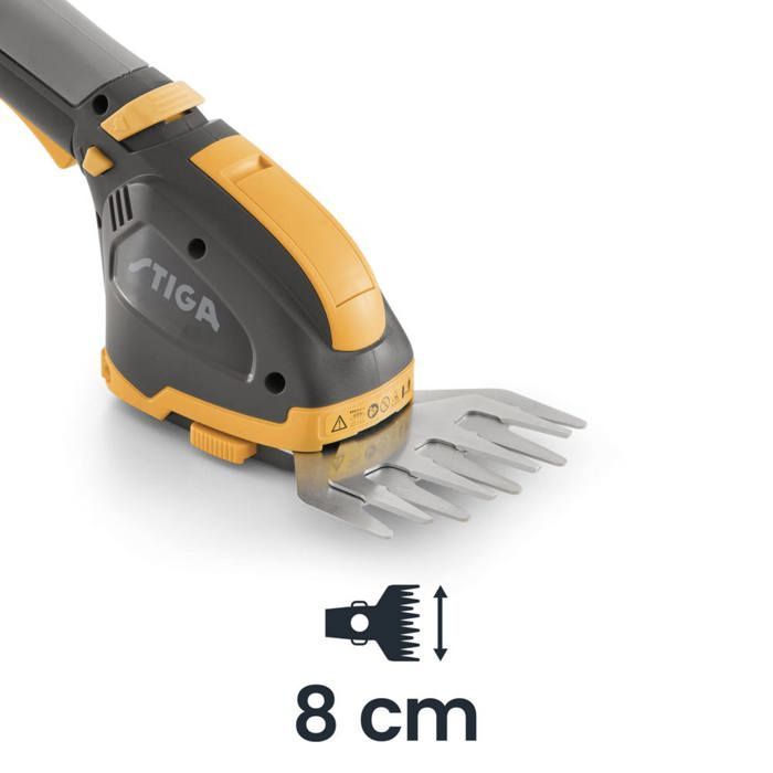 STIGA STIGA SGM 72 AE MULTIUTENSILE A BATTERIA, 7,2 V, 2,5 AH, 8 CM/18 CM – LAME A DOPPIA AZIONE, INGRANAGGIO A SCATTO SENZA ATTREZZI –