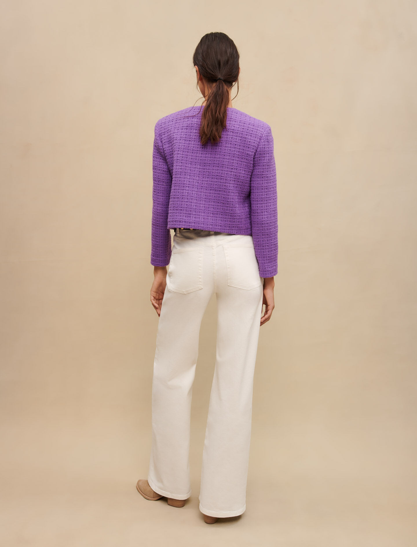 Jachetă scurtă din tweed - Violet