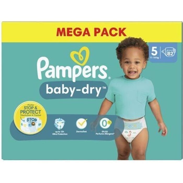 PAMPERS Baby-Dry Talla 5 - 82 pañales - 11/16 kg