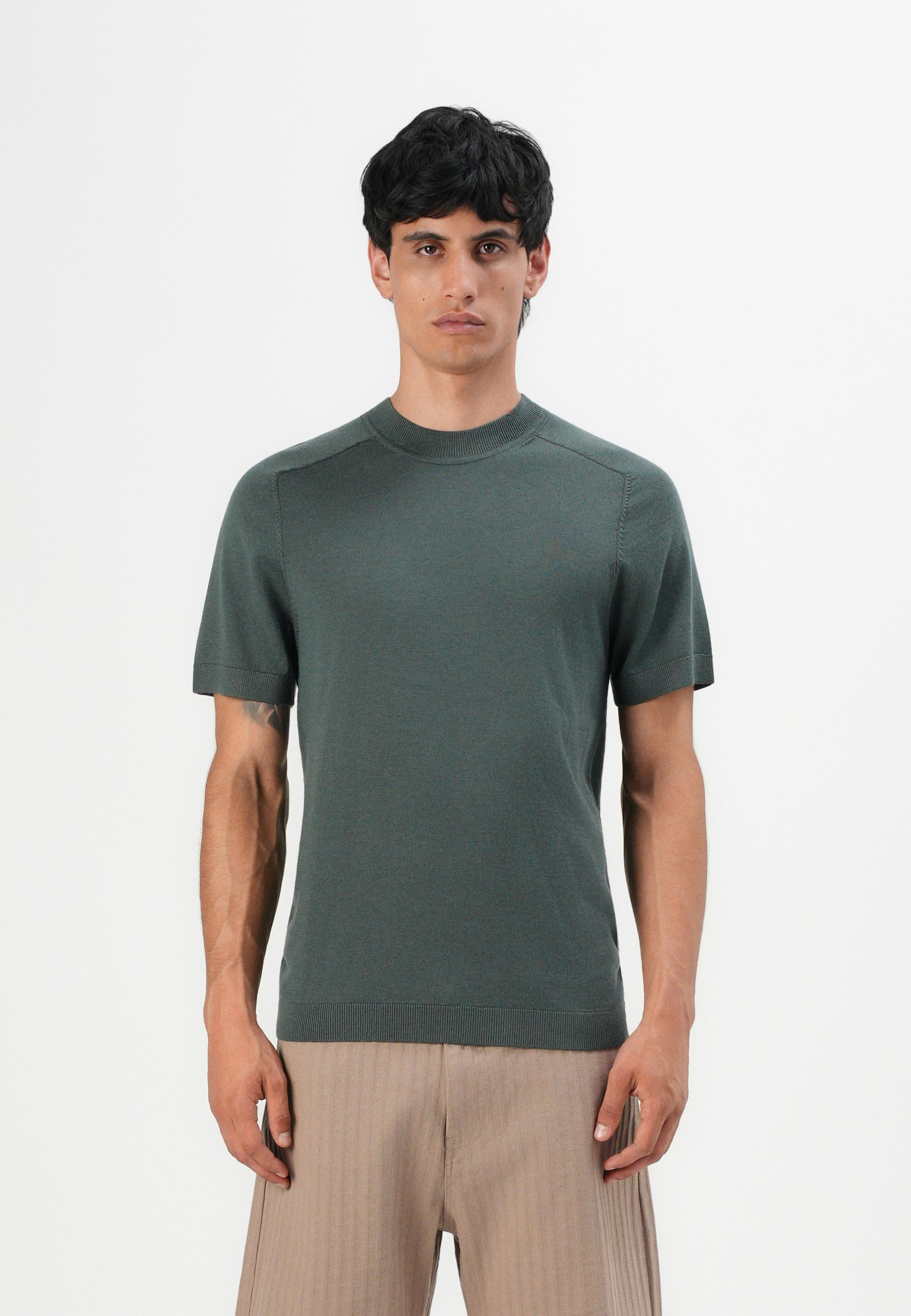 Pull Selected Homme SLHTRAY CREW NECK - coloris forêt profonde