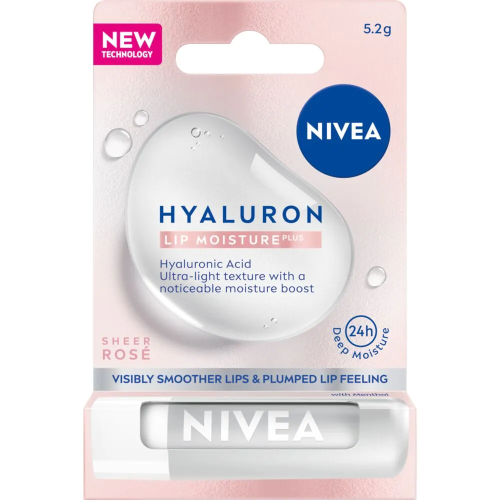 Nivea Hyaluron Moisture Plus Balsam do ust, Sheer Rose