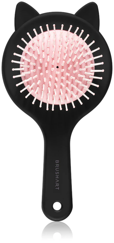 Escova de cabelo infantil BrushArt KIDS com estampa de gatinho.