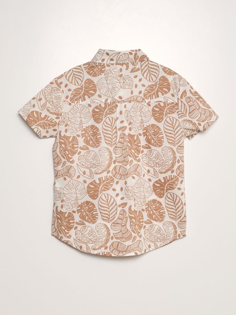 Camisa de manga corta estampada - BLANCA