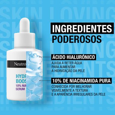 Neutrogena Hydro Boost Hyaluronic Acid -kasvoseerumi, tehokas kosteus, niasiiniamidi, 30 ml