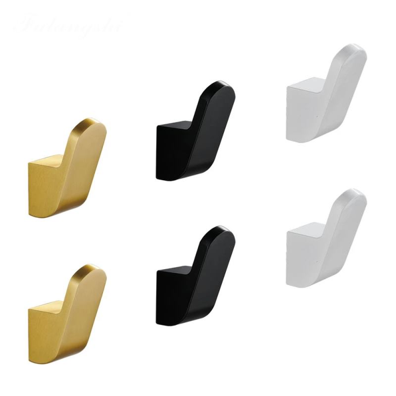 Gancho para toallas de baño, gancho con revestimiento dorado, gancho de aluminio antioxidante, gancho de pared para decoración del hogar, accesorios de baño.