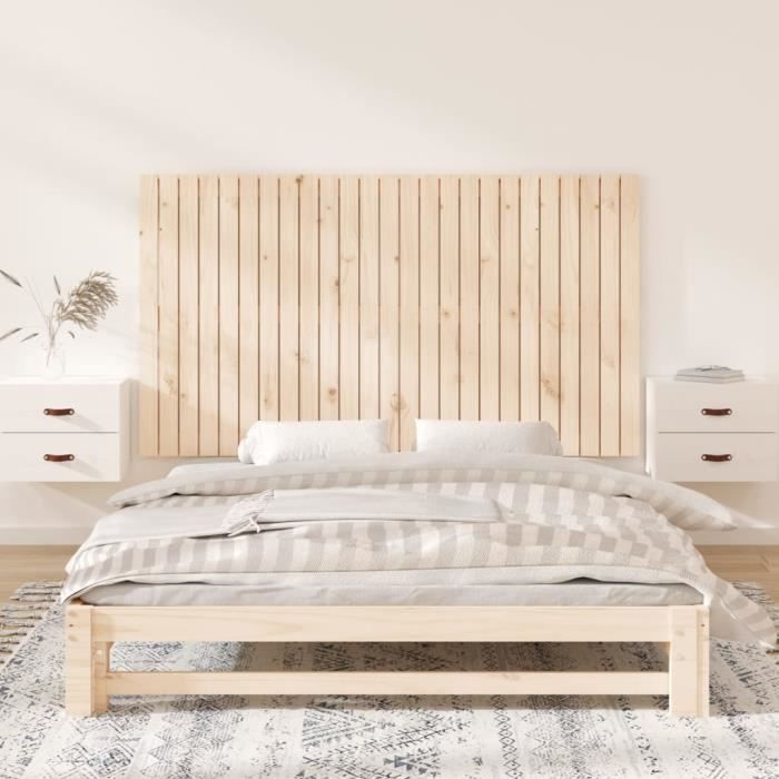 vidaXL Wall-Mounted Headboard 159.5x3x90 cm Solid Pine Wood 824898