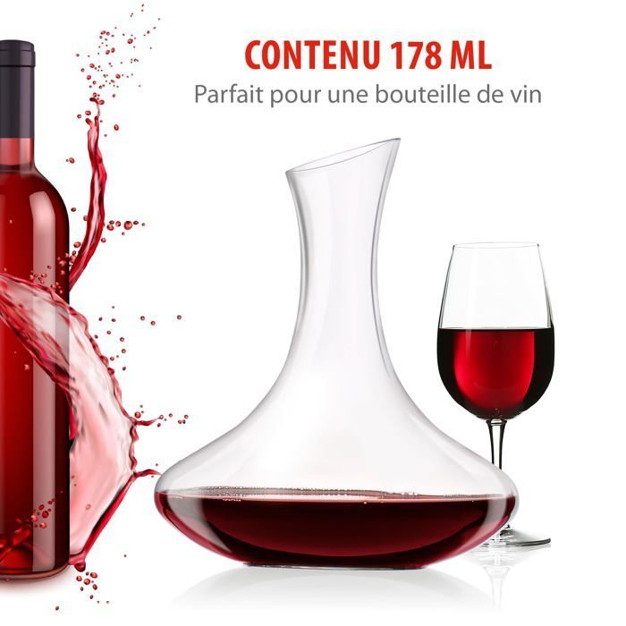 Carafe Vin,Decanteur Aérateur à Vin pour le Vin, Carafe à Vin 1,78 litres,Carafe à Vin Originale,Carafe à Vin Rouge