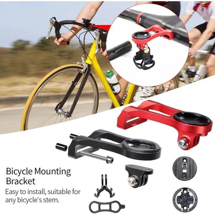 Soporte para ciclocomputador de aleación de aluminio, soporte para faro delantero, adaptador de extensión de manillar para GPS Garmin Edge y