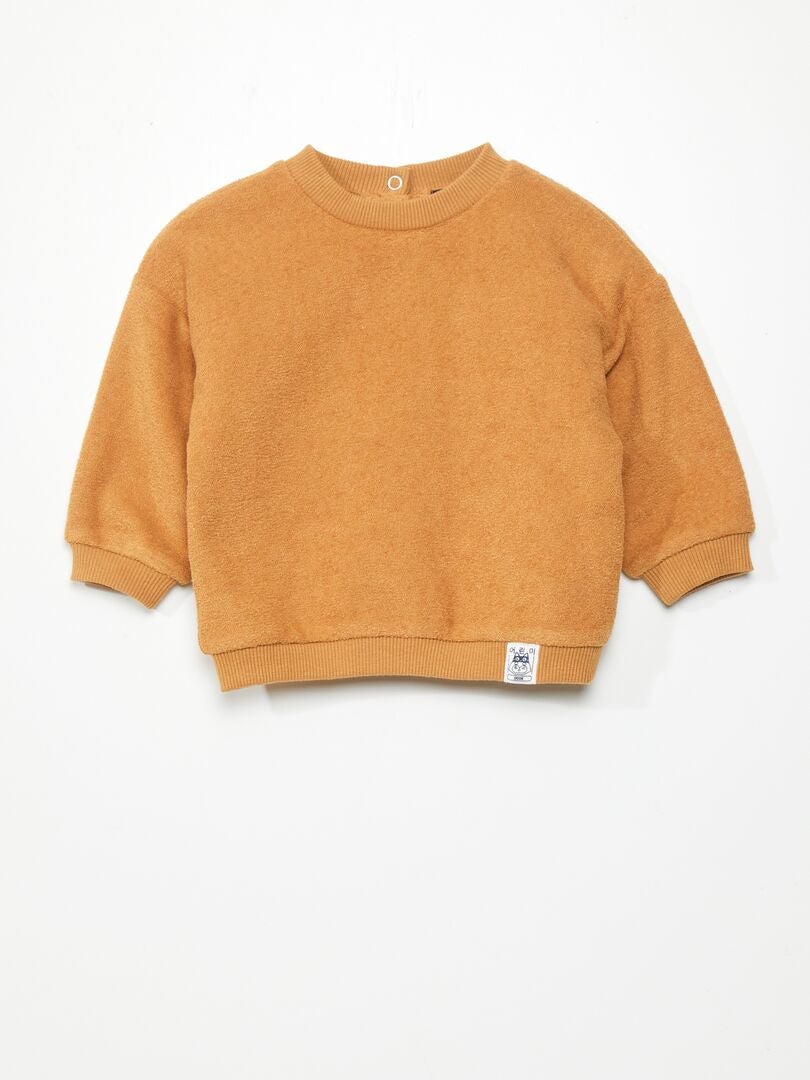 Oversized badstof sweatshirt - Unisex - Bruin
