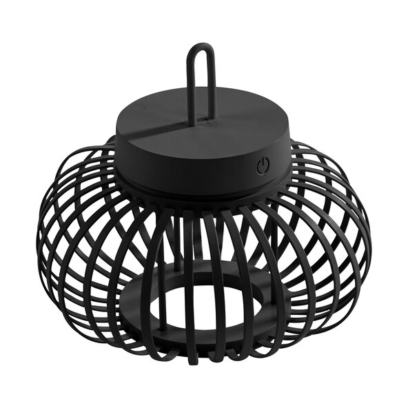 Lampă de masă și de podea Korga LED cu baterii, neagră, ⌀ 25 cm