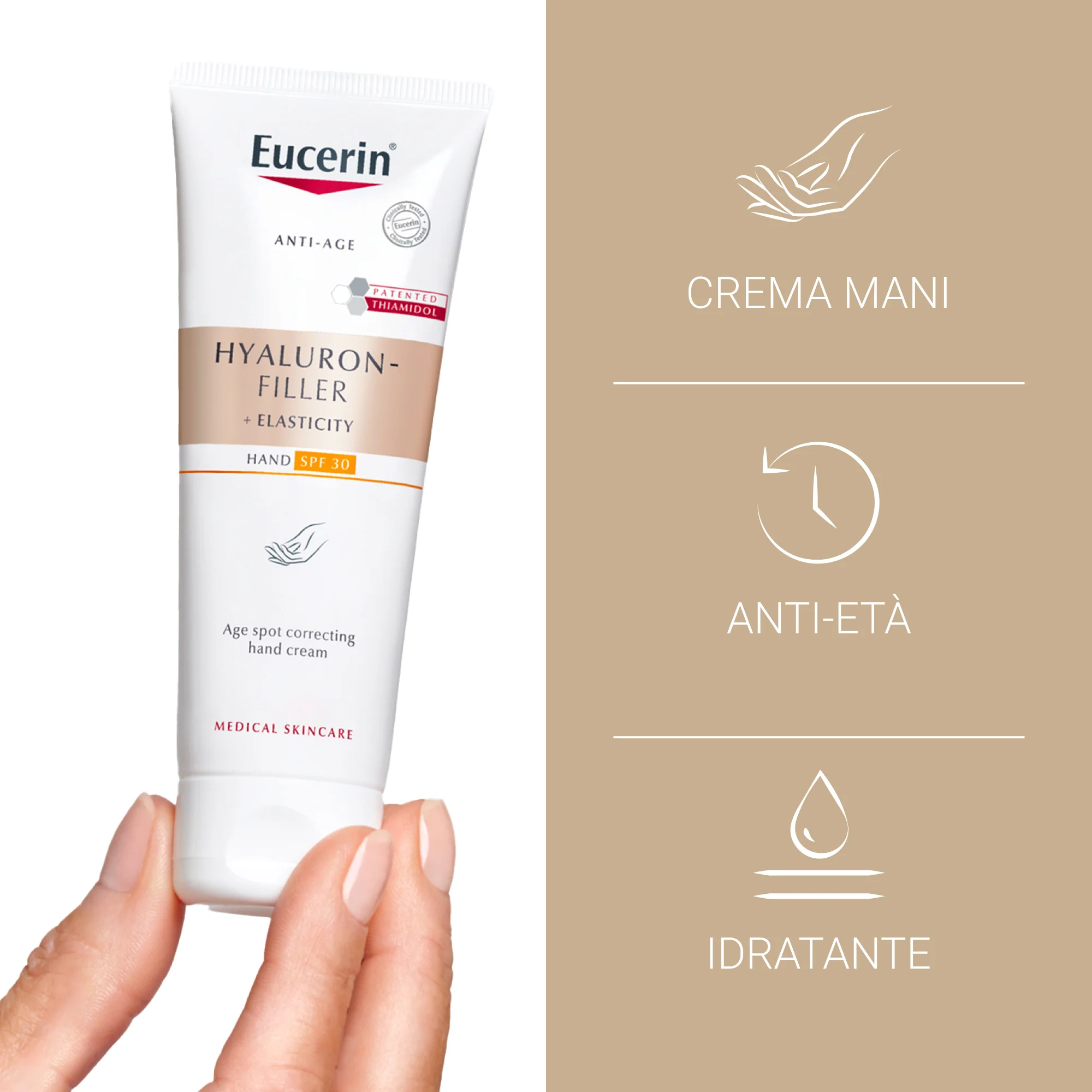 Hyaluron-Filler + Elasticity Crema Mani Anti-Età Anti-Macchie SPF30 - Tratt.mani Antietà Antimacchie