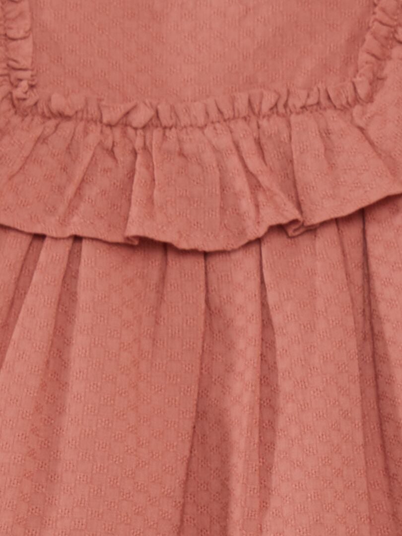 Vestido de corte A con volantes + Pantalones culotte a juego - ROSA