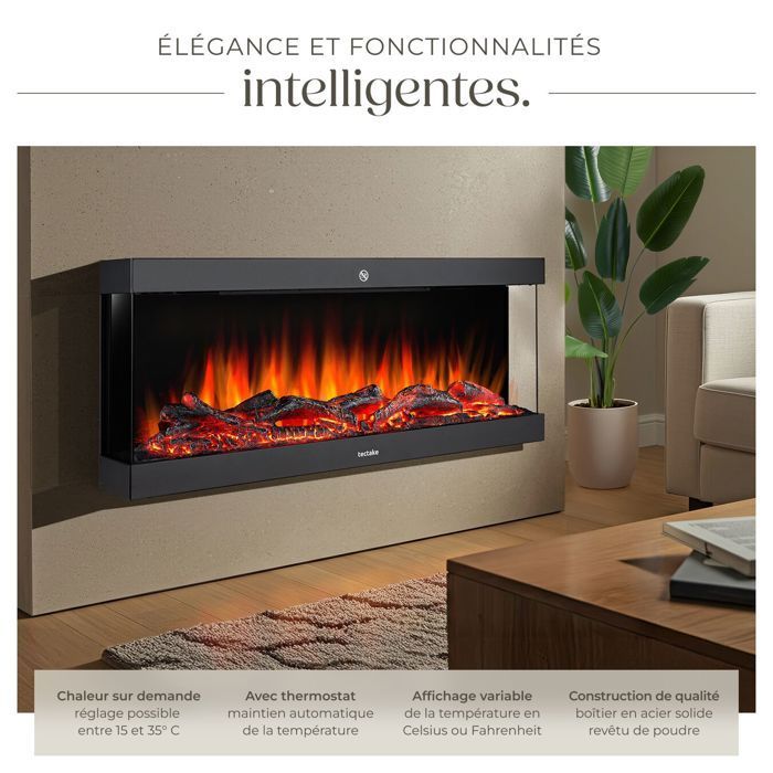 Cheminée électrique murale décorative
