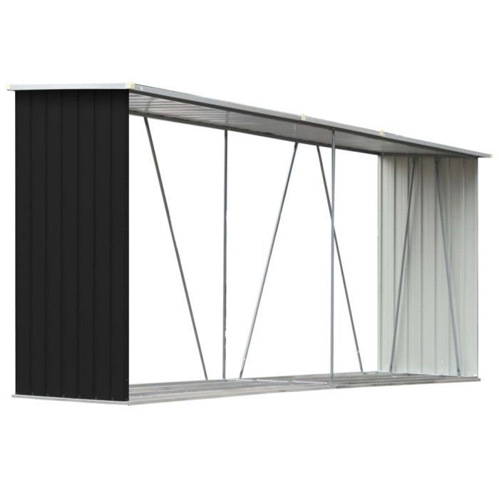 Caseta de almacenamiento de madera - vidaXL - Acero galvanizado - 330x84x152cm - Antracita - Duradera