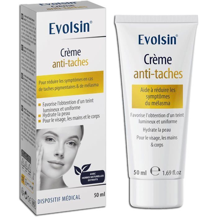 Evolsin® Crème anti-taches de pigmentation | Soin visage, cou et décolleté pour taches et mélasma