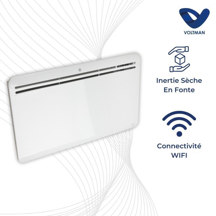 Voltman Wi-Fi-aangesloten droog gietijzeren inertieverwarming - Wit - 1500W