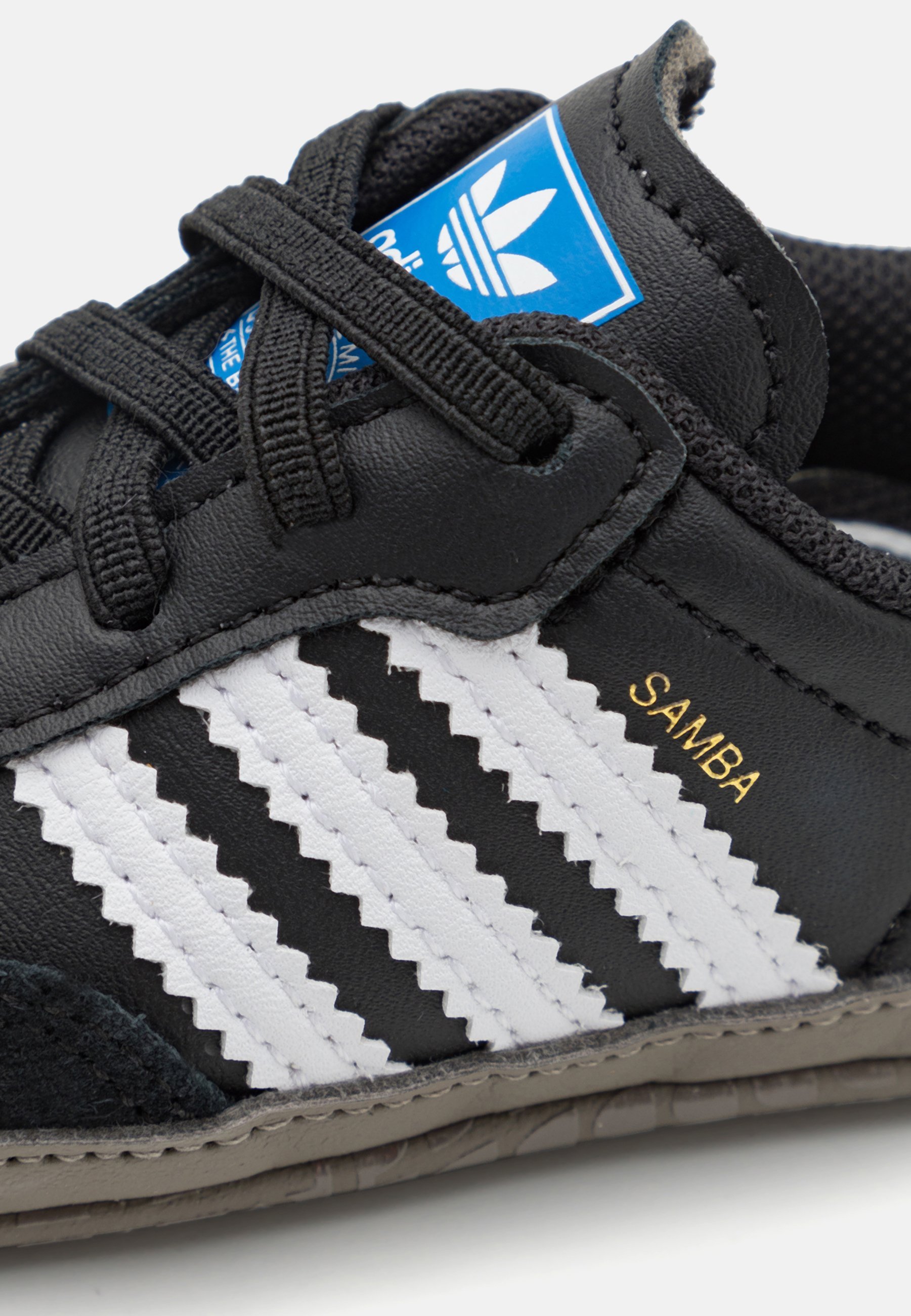 adidas Originals SAMBA KIDS - Premières chaussures - Noir/Blanc/Bleu oiseau