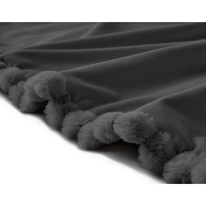 Arezzo - manta - 200x140 cm - en piel sintética acanalada y terciopelo - Gris oscuro