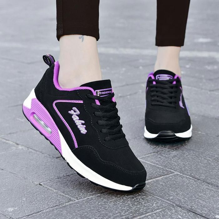 CHAUSSURES DE RUNNING Femme - HENRVIEG - Respirant et Léger - Confortable Air Antidérapant Basket - Noir Violet