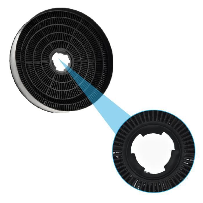 AllSpares Filtre à charbon (2 pcs.) pour hottes aspirantes - Adapté pour Candy KFC6918 / 35602061 et Airlux CR390 (Ø170x35mm)