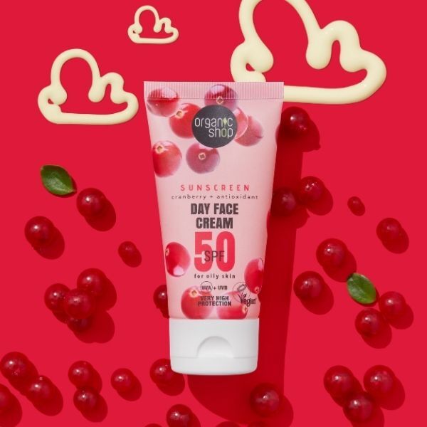 Crema viso giorno con protezione solare SPF 50 per pelli grasse, 50 ml, di Organic Shop.