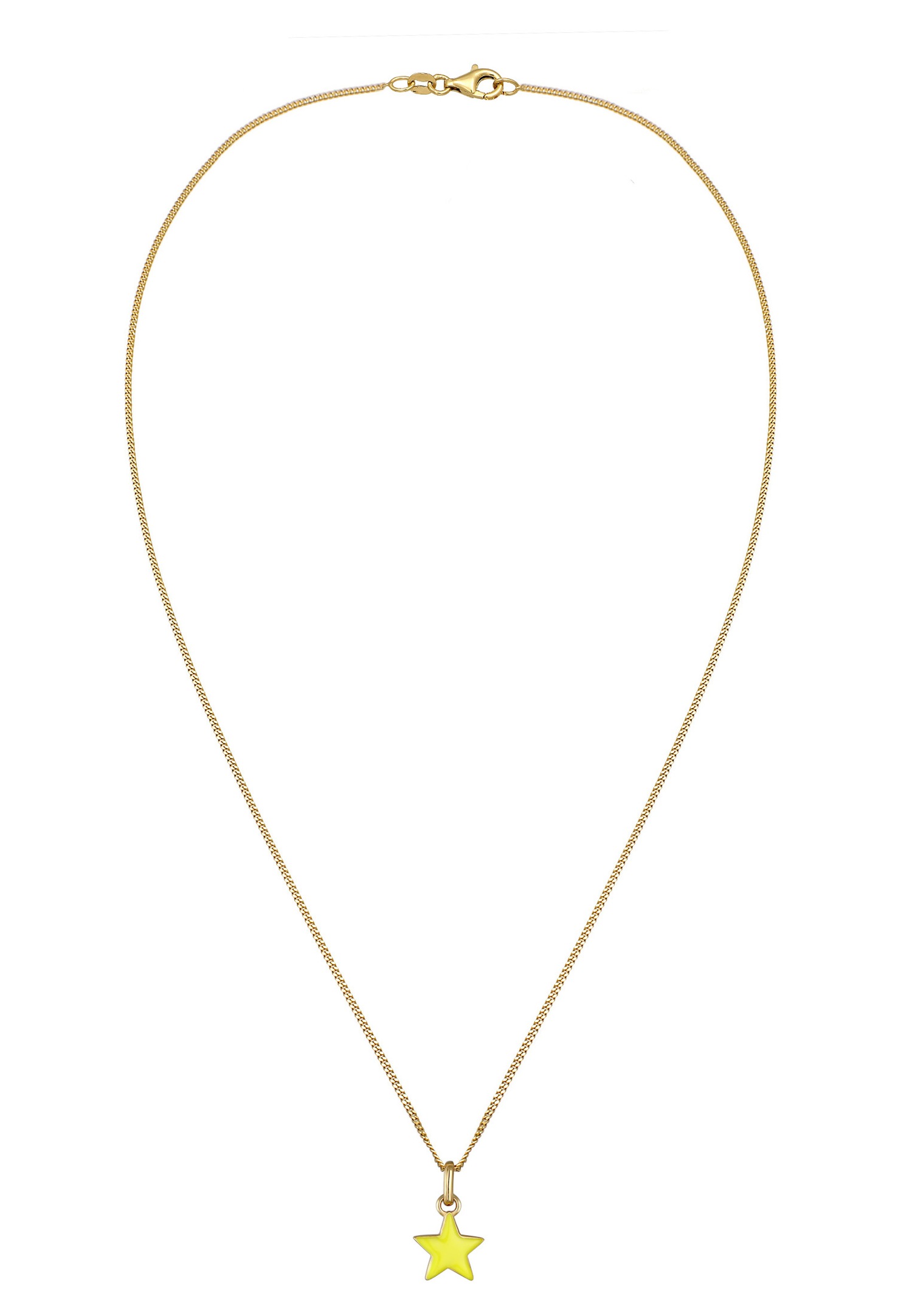 Elli Enfants Pendentif étoile avec Émail jaune 925 Argent Sterling Plaqué Or