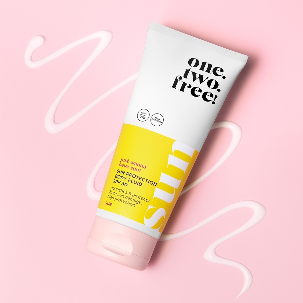 vienas.du.nemokamai! Apsauginis kūno skystis nuo saulės su SPF 30 – 200 ml
