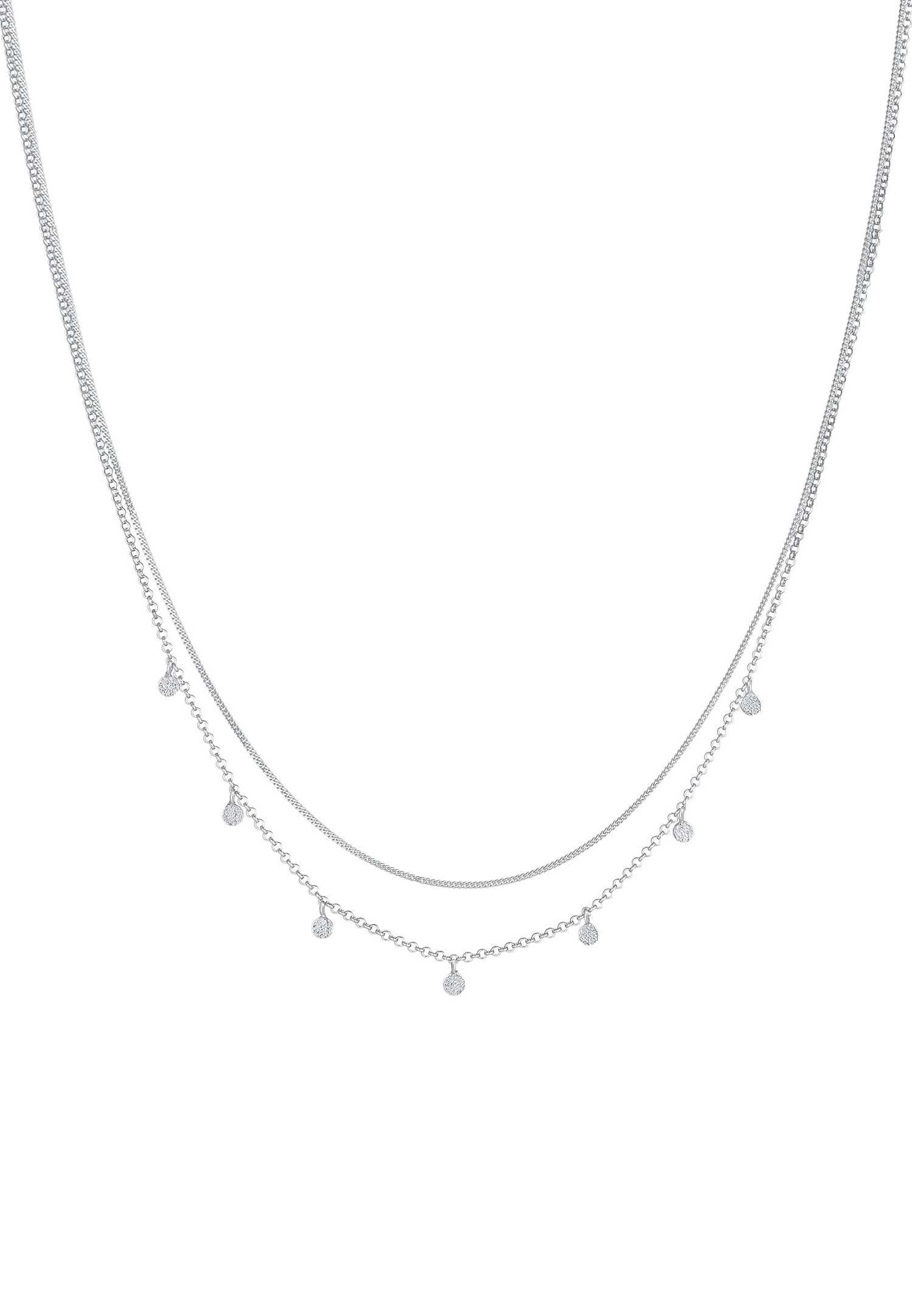 Elli Femmes Couches Plaquette Pendentif Martelé Tendance Blogueur en Argent Sterling 925