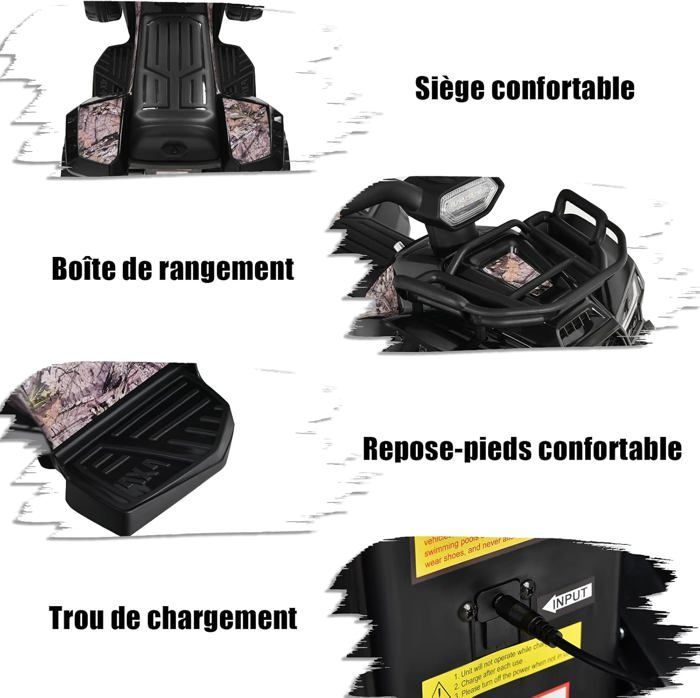 Buggy eléctrico GOPLUS para niños de 1,5 a 3 años, 6 V, efectos de sonido y luz, bocina LED, capacidad de carga de 20 kg, negro - GOPLUS
