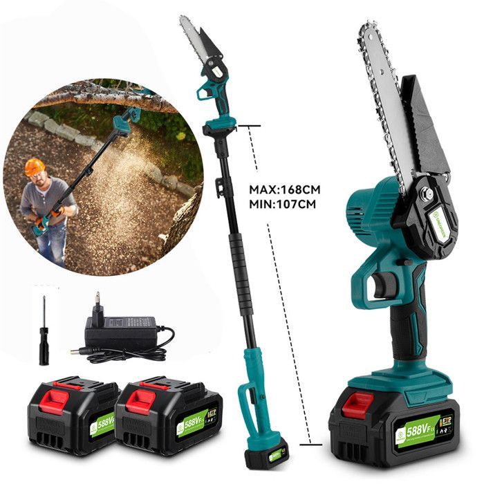 Potatrice elettrica ad asta - ONEGREEN - ONEGREEN - 6 pollici - 400W - asta telescopica da 1,68 m - 2 batterie da 3 Ah