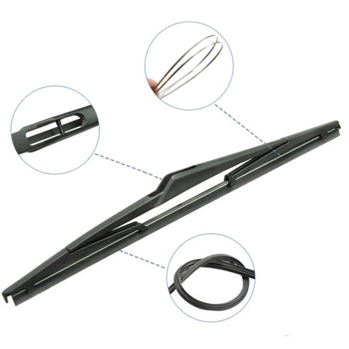 Juego de 3 limpiaparabrisas delanteros y traseros para Citroën C4 Hatchback MK1 de 5 puertas (2004, 2005, 2006, 2007, 2008, 2009, 2010).