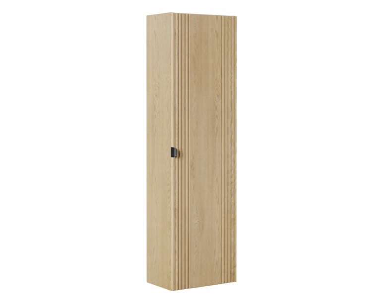 Słupek OVALIA 140 cm Dąb Cremona ryflowany front czarne uchwyty nowoczesny