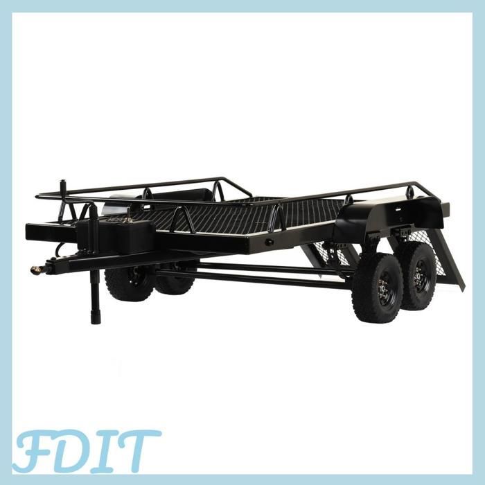 GOTOTOP 1/10 Rimorchio per auto RC, rimorchio in metallo resistente per veicoli giocattolo Traxxas SCX10 90046