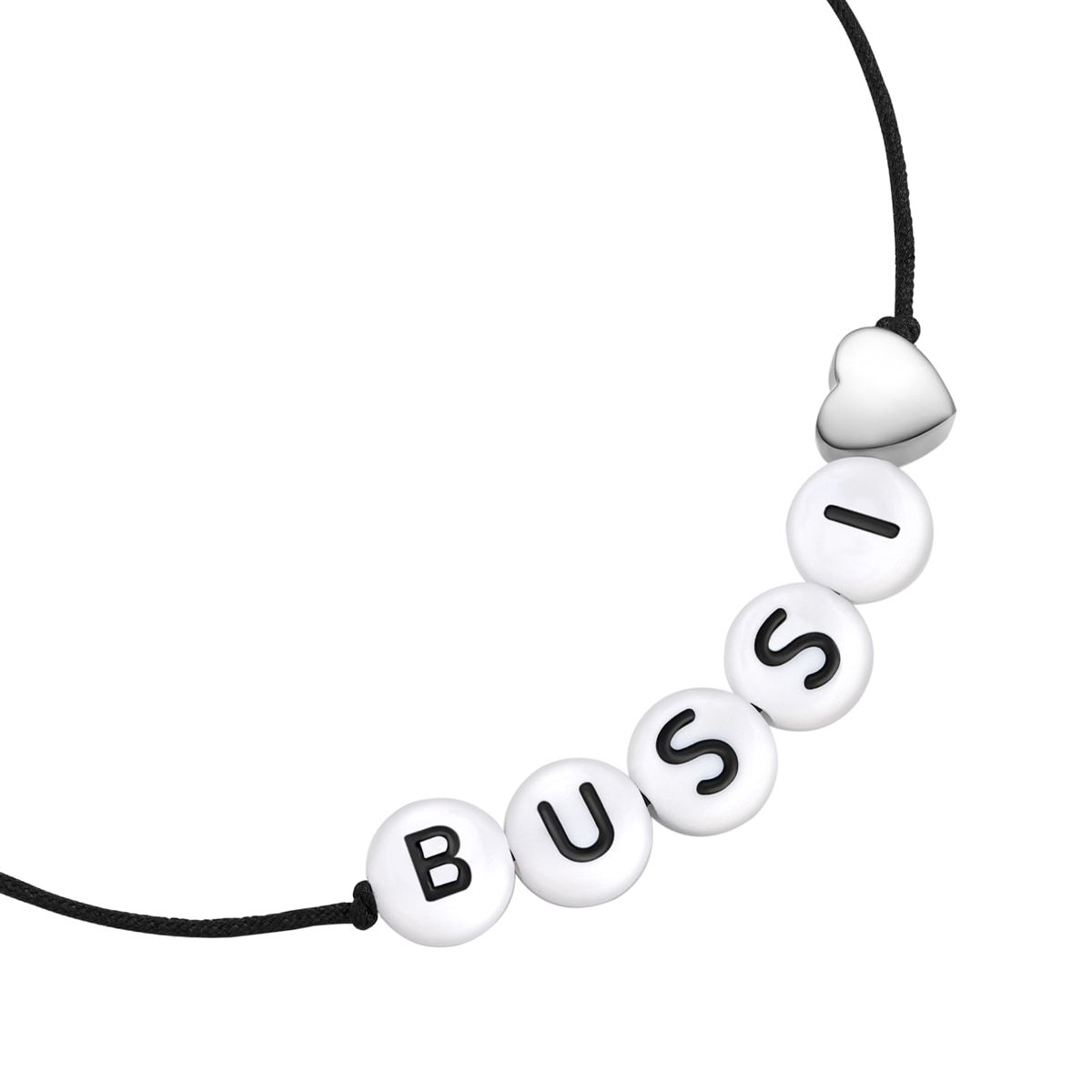 Náramok Glanzstücke München, Sterling Silver, Textil (čierna) - 15,0 - 22,0 cm, flexibilne nastaviteľný