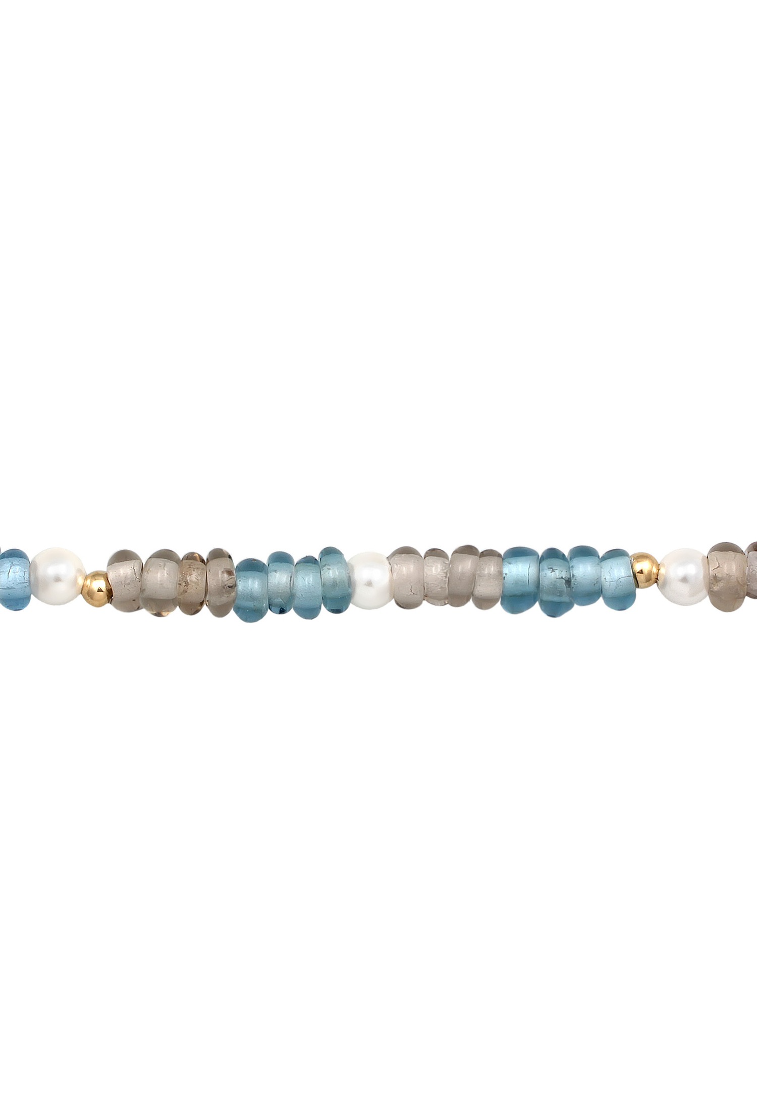 Elli Femmes Choker perles de verre tendance avec des perles de coquillage en argent sterling 925