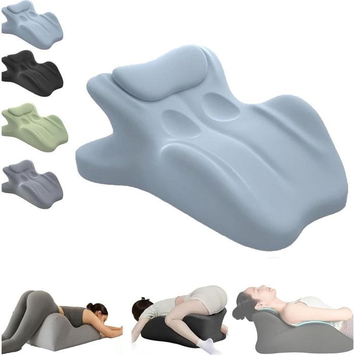 Sweet Spot Memory Foam Pillow, Enhanced Seat Cushion for Couples, Supports the Waist and Neck – Blue